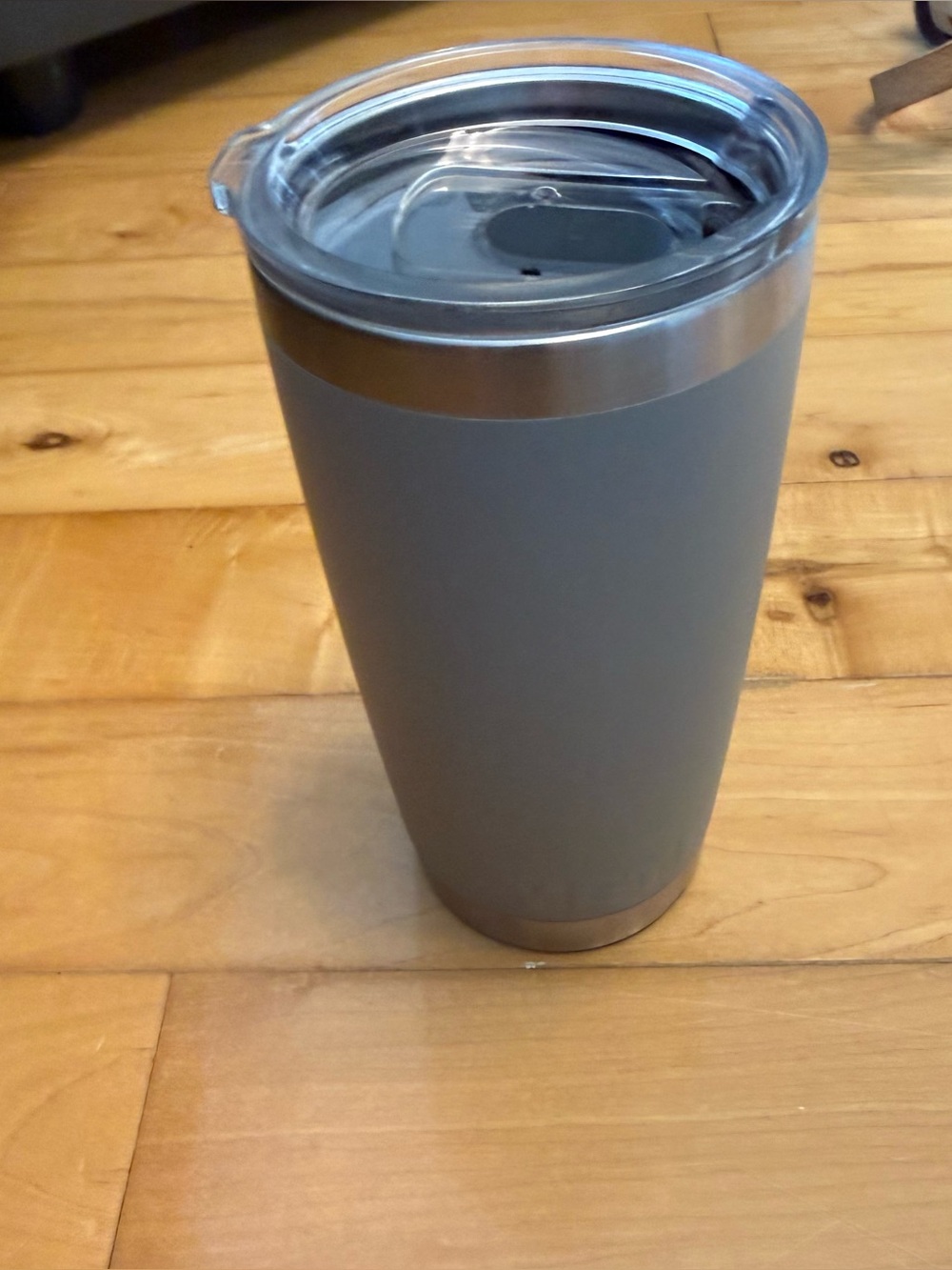 Yeti Gray Travel Tumbler with Clear Lid